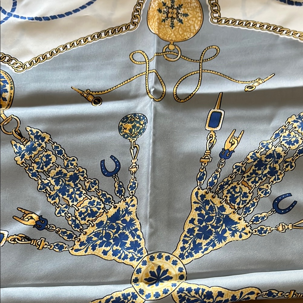 Rolex Blue And Gold Scarf Silk Scarf Never Used